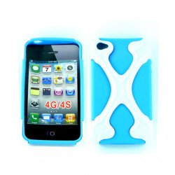 iPhone 4 4S X Case (White-Blue)